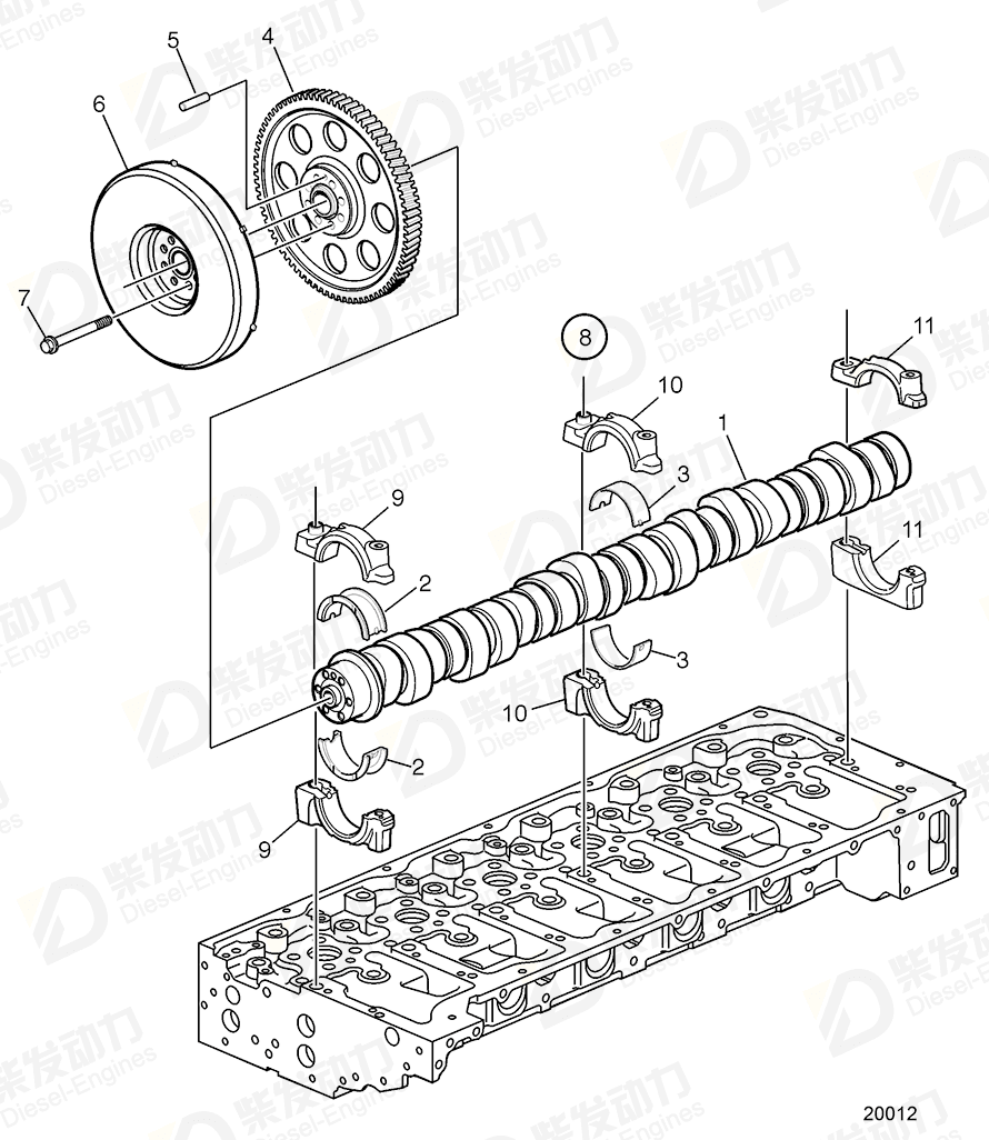 VOLVO Camshaft 22650748 Drawing